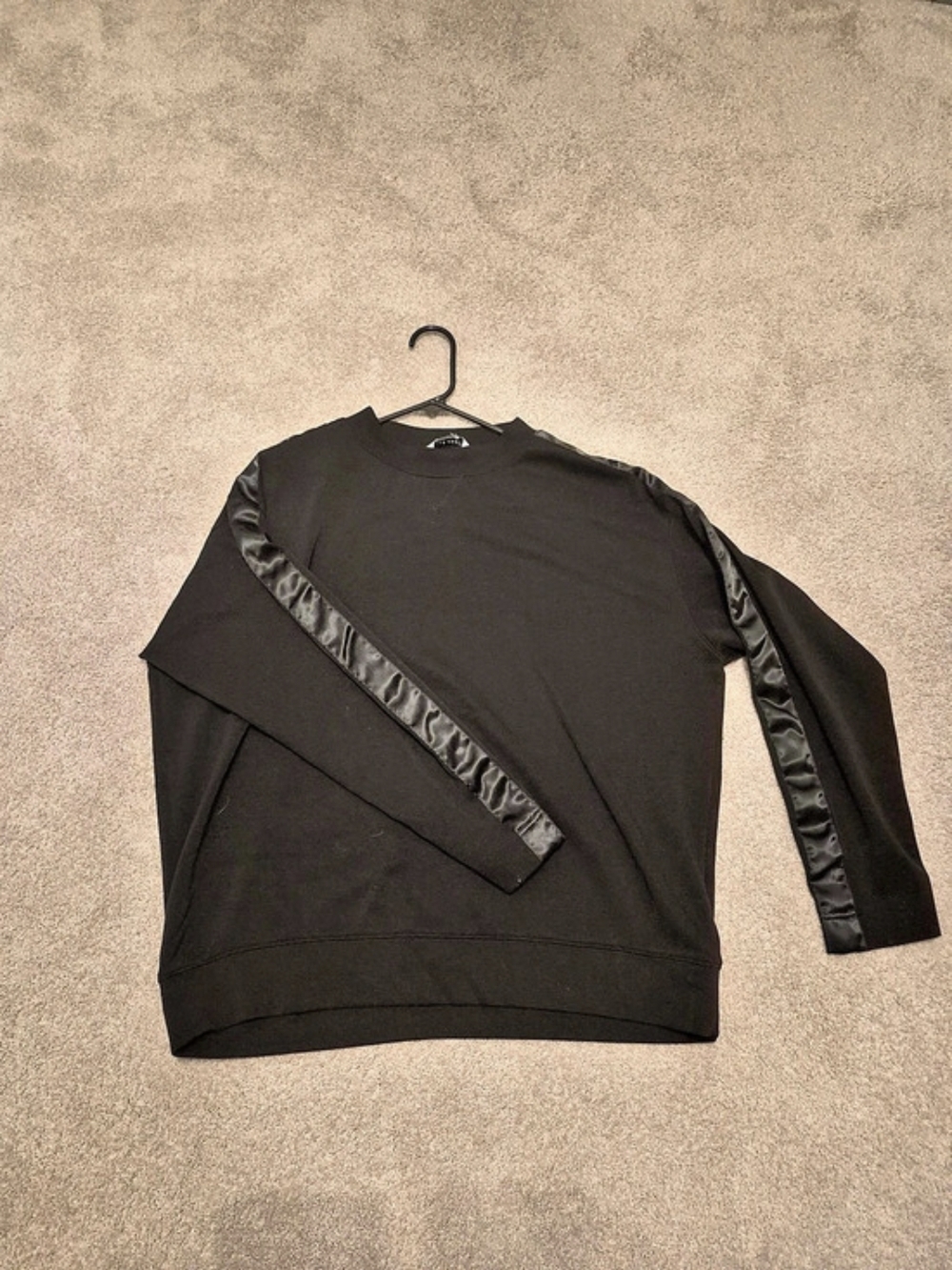 Rae Mode Scuba Luxe Satin Crew Neck Pullover Black